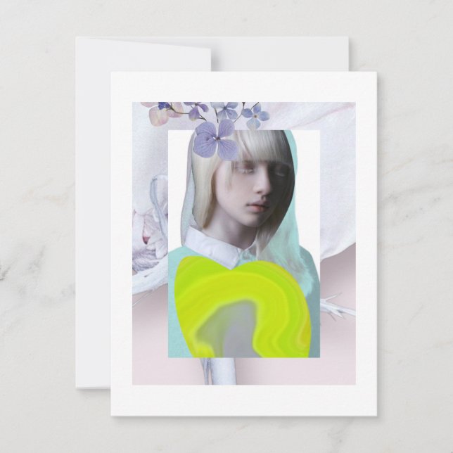 Portrait jeune fille pastel fluo collage numérique (Devant)