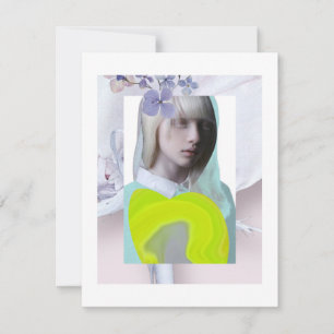 Portrait jeune fille pastel fluo collage numérique