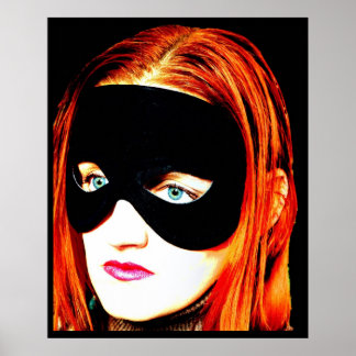 portrait masqué femme vintage beauté poster