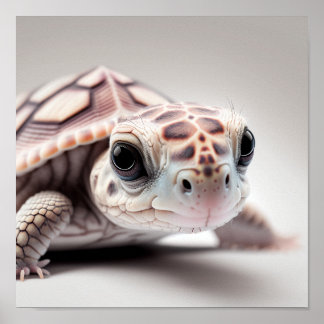 Portrait mignon de tortue | Poster Carré 1:1