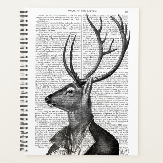 Portrait noir et blanc de cerfs (Devant)