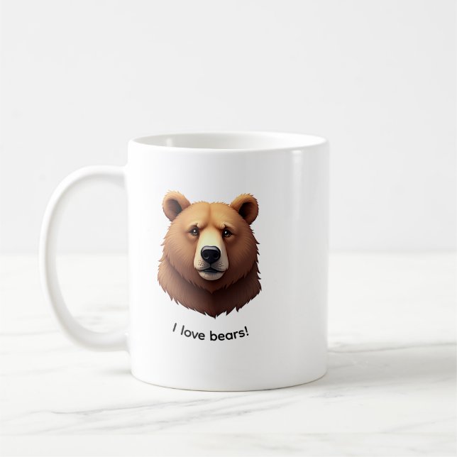 Portrait of a brown bear coffee mug (Gauche)
