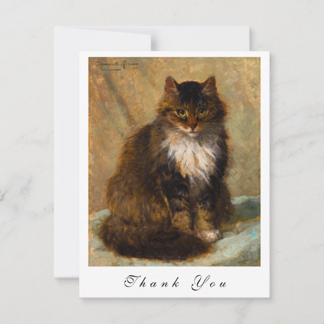 Portrait peint de vieux chat Maine Coon, Merci (Devant)