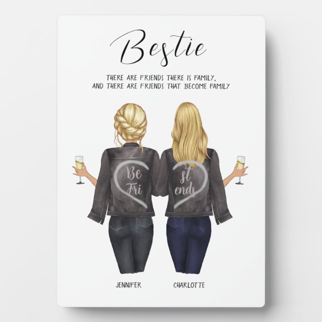 Portrait personnalisé du meilleur ami - Plaque Bes (Devant)