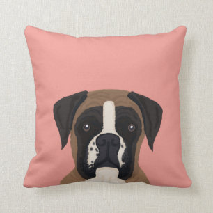 Portrait personnalisé pour chien de boxe coussin p