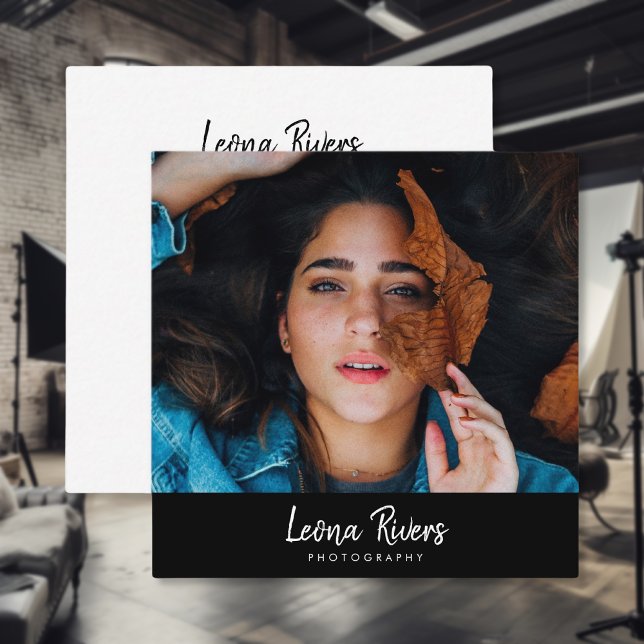 Portrait QR Code Photographe Carte de visite (Créateur téléchargé)