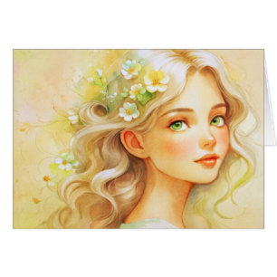 Portrait rêveur à l'aquarelle