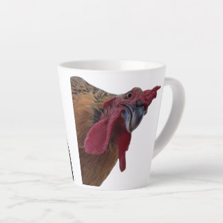 Portraits de poulet sur tasse à latte