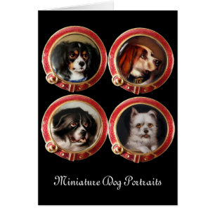 PORTRAITS MINIATURES DE CHIENS VICTORIENS