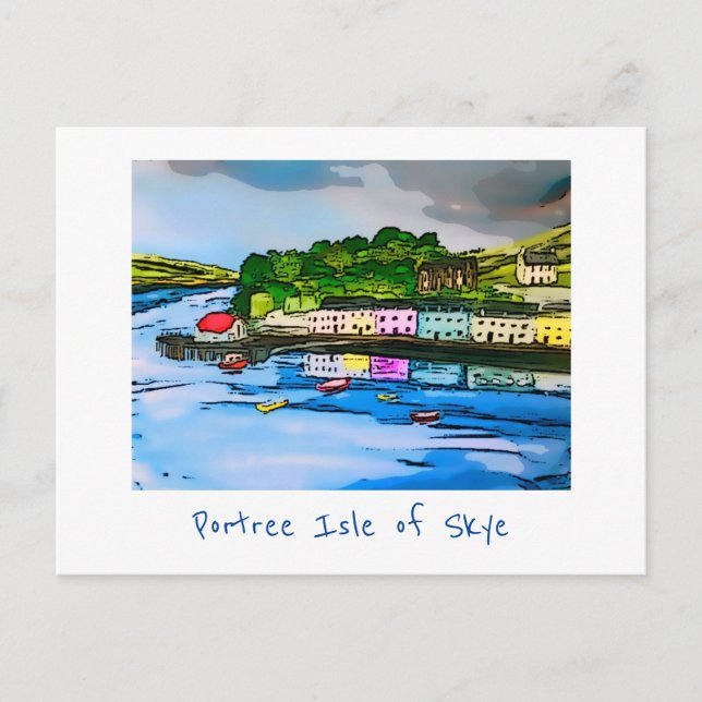 Portree Isle of Skye Scotland peinture Carte posta (Devant)