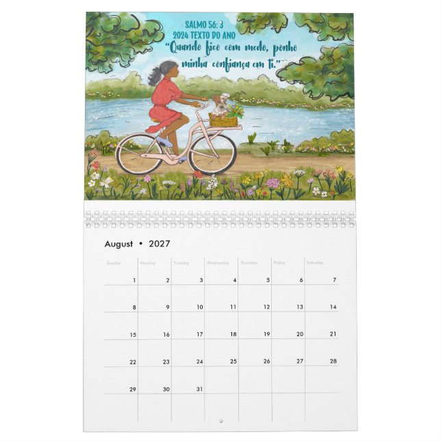 Portugais 2024 Année Texte Ps 56:3 Calendrier (Aug 2027)
