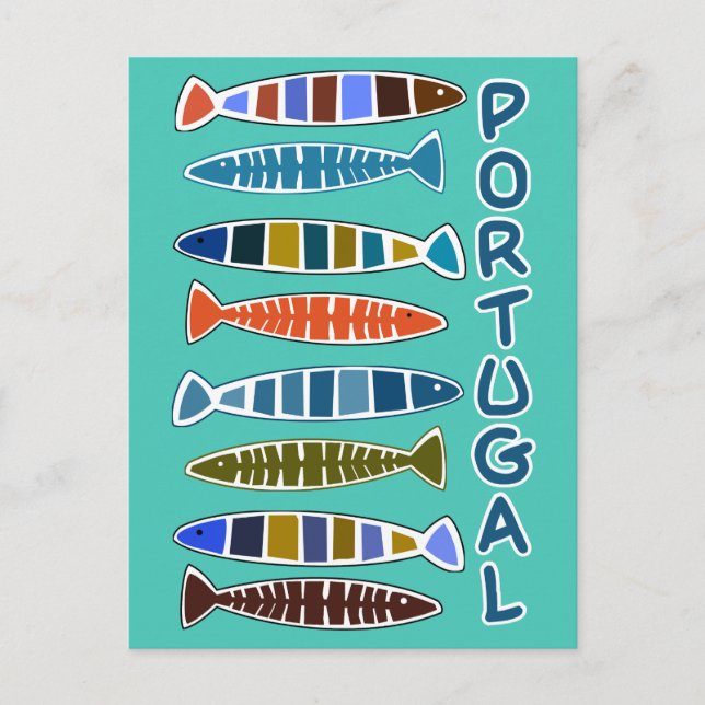PORTUGAL Fish Motif carte postale (Devant)
