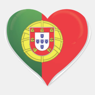 Portugal love flag orgueil autocollant coeur
