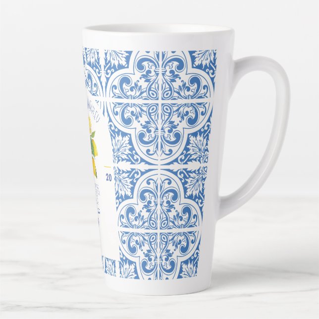 Portugal Mariage Mug | Carreaux bleus et citrons E (Droite)