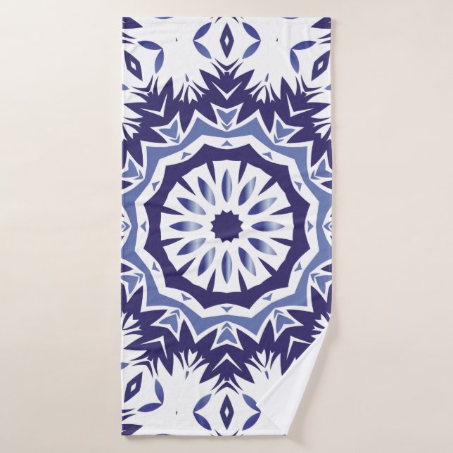 Portuguese ornamental azulejo ceramic. Minimal des (Serviette de bain)