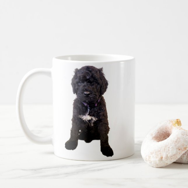 Portuguese Water Dog Puppy Coffee Mug – Cute Dog L (Avec donut)