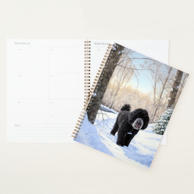 Portuguese Water Dog Qu'il neige Noël (Devant avec enveloppe)