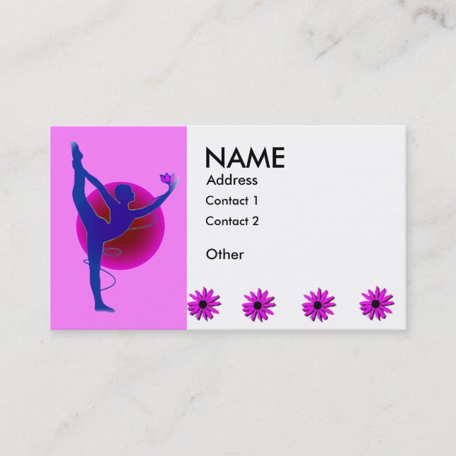 Pose de danseuse - Cartes de visite de yoga (Devant)