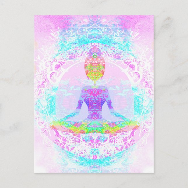 Pose de lotus de yoga. Carte postale (Devant)