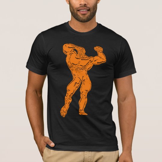 Pose du culturisme des hommes t-shirt