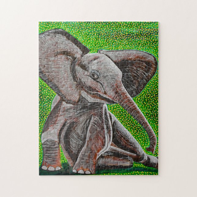 Pose du puzzle d'éléphant de bébé (Vertical)