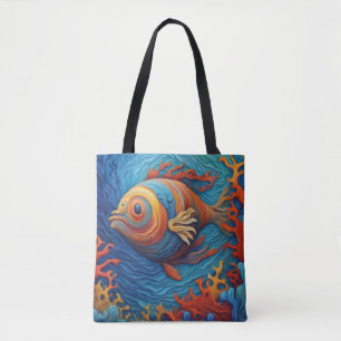Pose med fisc - Sac avec poisson