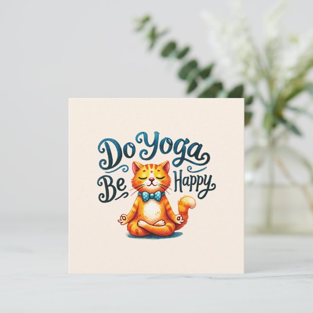 Pose Yoga Chat - Do Yoga, Be Happy (Debout devant)