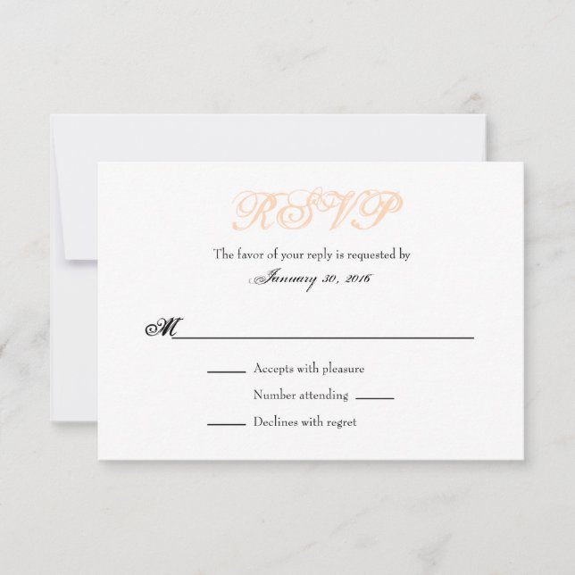 Poser Blanc Plain Simple Mariage Cartes RSVP (Devant)
