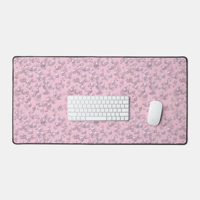 Poseurs de perles rose-blanc sur velours rose (Clavier et souris)
