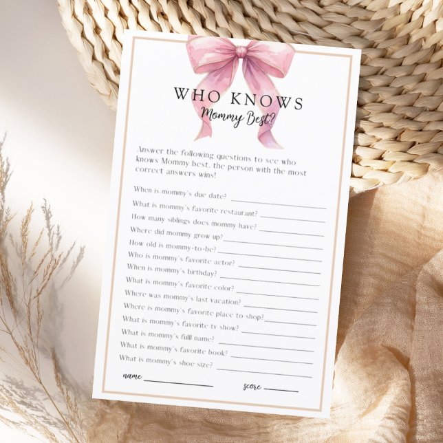 Posh Coquette Bow Baby shower Jeu (Créateur téléchargé)