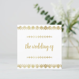 Posh Gold Border Faire-part de mariage