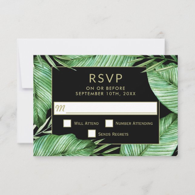 Posh Tropical Vibe Wedding RSVP (Devant)