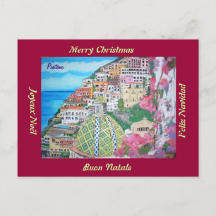 Positano, carte postale de Noël de l'Italie