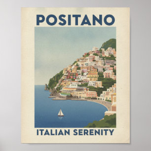 Positano Italie Affiche de Voyage Vintage - Côte A