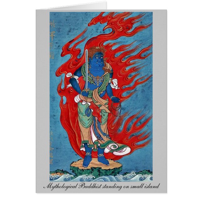 Position bouddhiste mythologique sur la petite île (Devant)