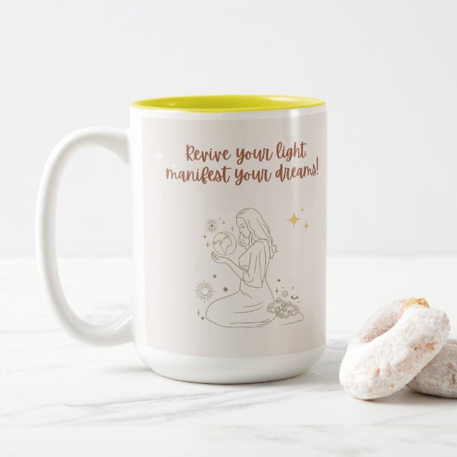 positive morning affirmation mug (Avec donut)