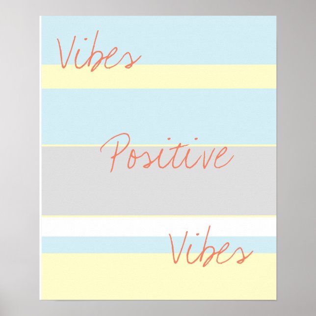 Positive Vibes Pastel Colors A3 Poster (Devant)