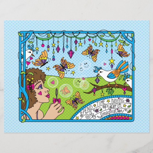 Posséder Une Feuille Papier Plat Imagination_Plat  (Devant)