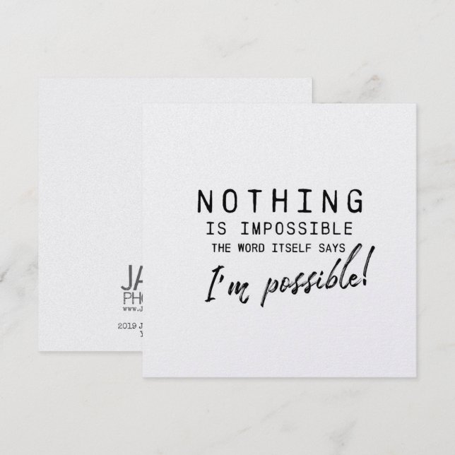 POSSIBILITÉS 5,25 x 5,25 carte (Devant / Derrière)