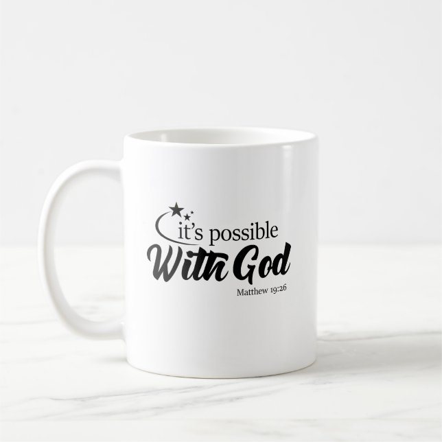 "Possible tasse de café avec de Dieu" écriture (Gauche)