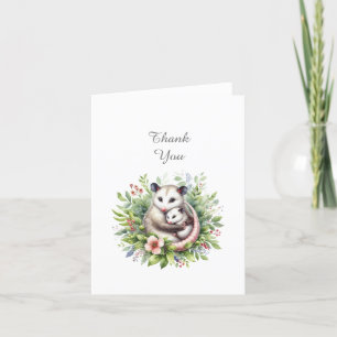 Possum Animaux Baby shower Merci Carte de note