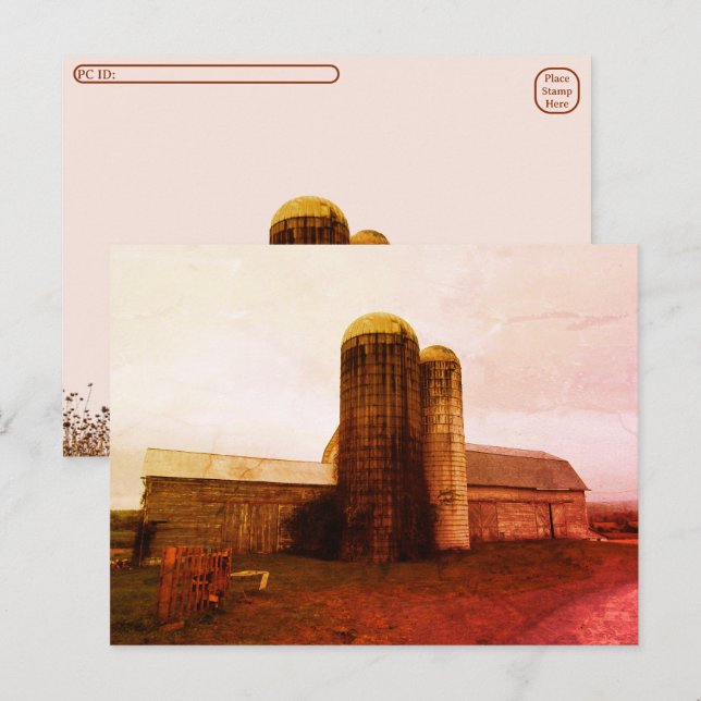 Post-croisement - Vielle grange : Carte postale de (Devant / Derrière)