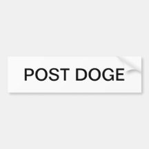 POST DOGE (white/black) bumper sticker