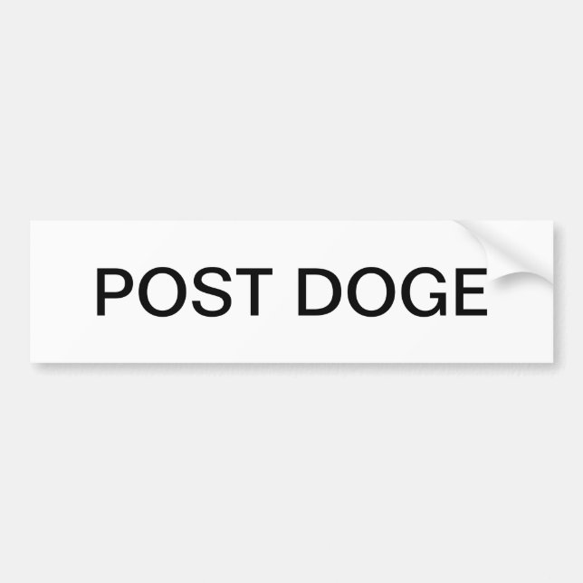 POST DOGE (white/black) bumper sticker (Devant)