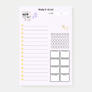 Post-it® かわいい手書き犬「けせらせら犬」週間todoリスト☆