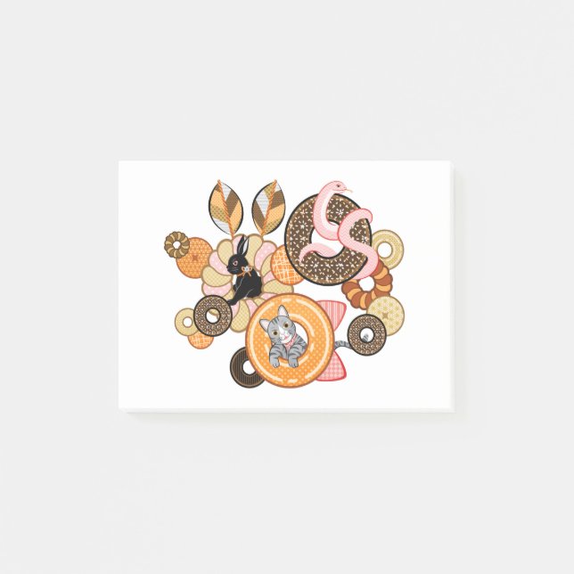 Post-it® 動物とドーナッツ（リメイク）／Animal and doughnut (Remake) (Devant)