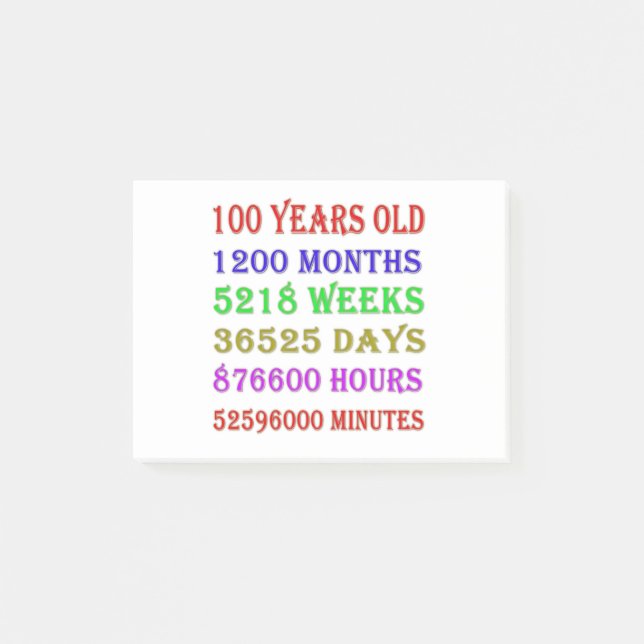 Post-it® 100 ans de jalons de naissance (Devant)