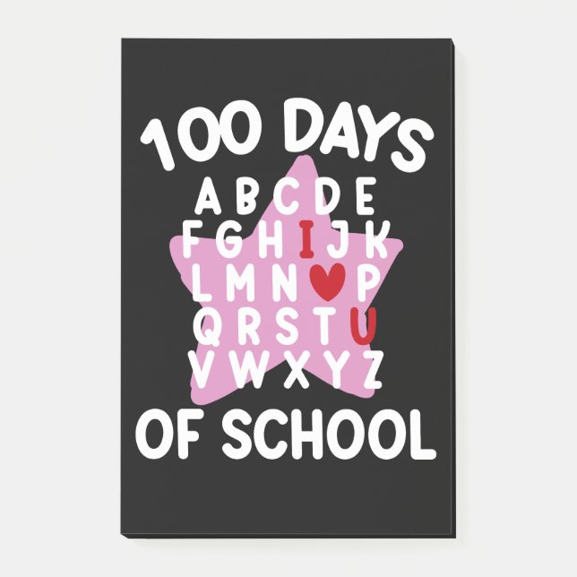 Post-it® 100 jours d'alphabet scolaire 100ème jour Professe (Devant)