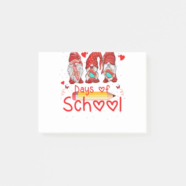 Post-it® 100 Jours D'école Gnomes Mignons Apprentissage Vir (Devant)