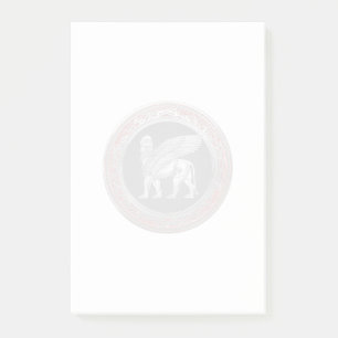 Post-it® [100] Lion assyrien ailli - Lamassu argenté